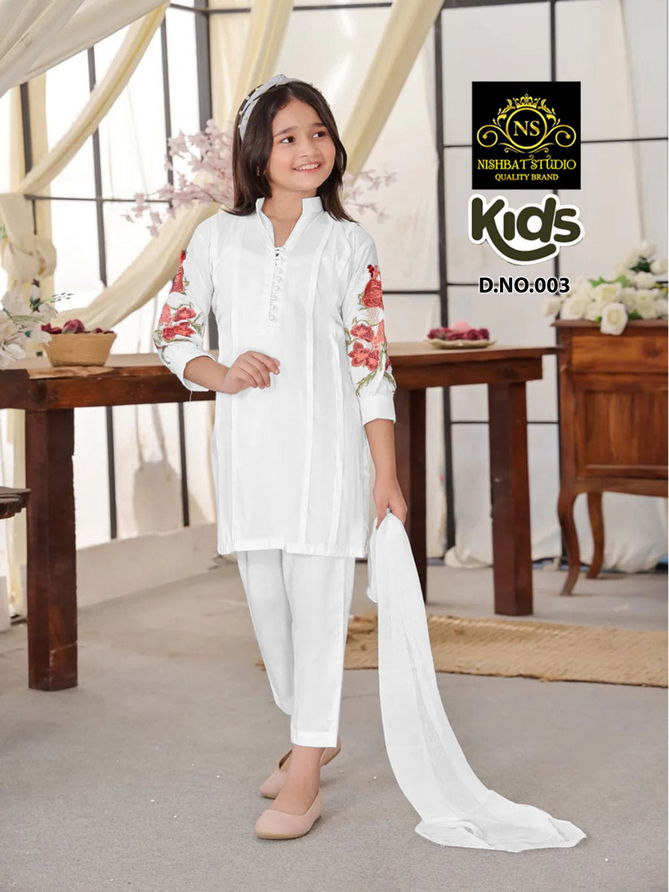 NS 003 Nishbat Faux Georgette Girls Wear Readymade Suit Wholesale 